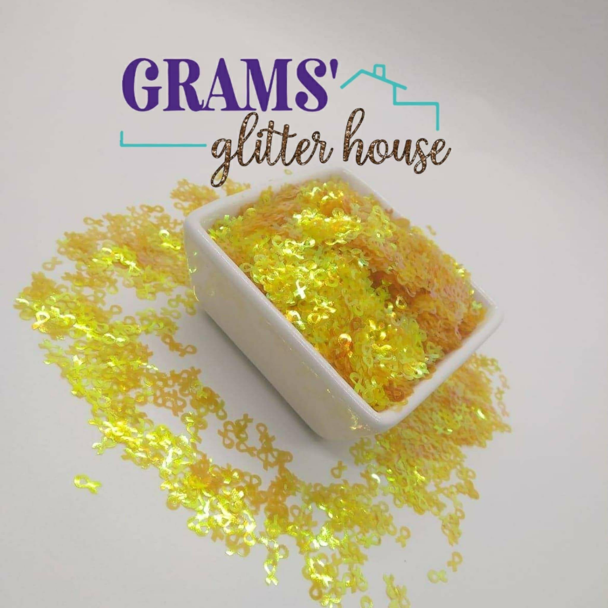 Yellow 15 grams Grams' Glitter House Awareness Ribbons Polyester Glitter
