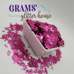 Pink 15 grams Grams' Glitter House Awareness Ribbons Polyester Glitter
