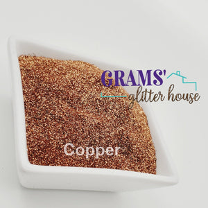 Grams' Glitter House Copper | Fine Glitter | Metallic Glitter Polyester Glitter