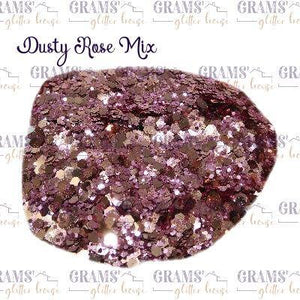 1oz Grams' Glitter House Dusty Rose Mix | Mauve | Metallic Polyester Glitter