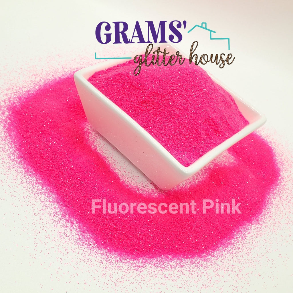 2oz Grams' Glitter House Fluorescent Pink | Fine Glitter Polyester Glitter