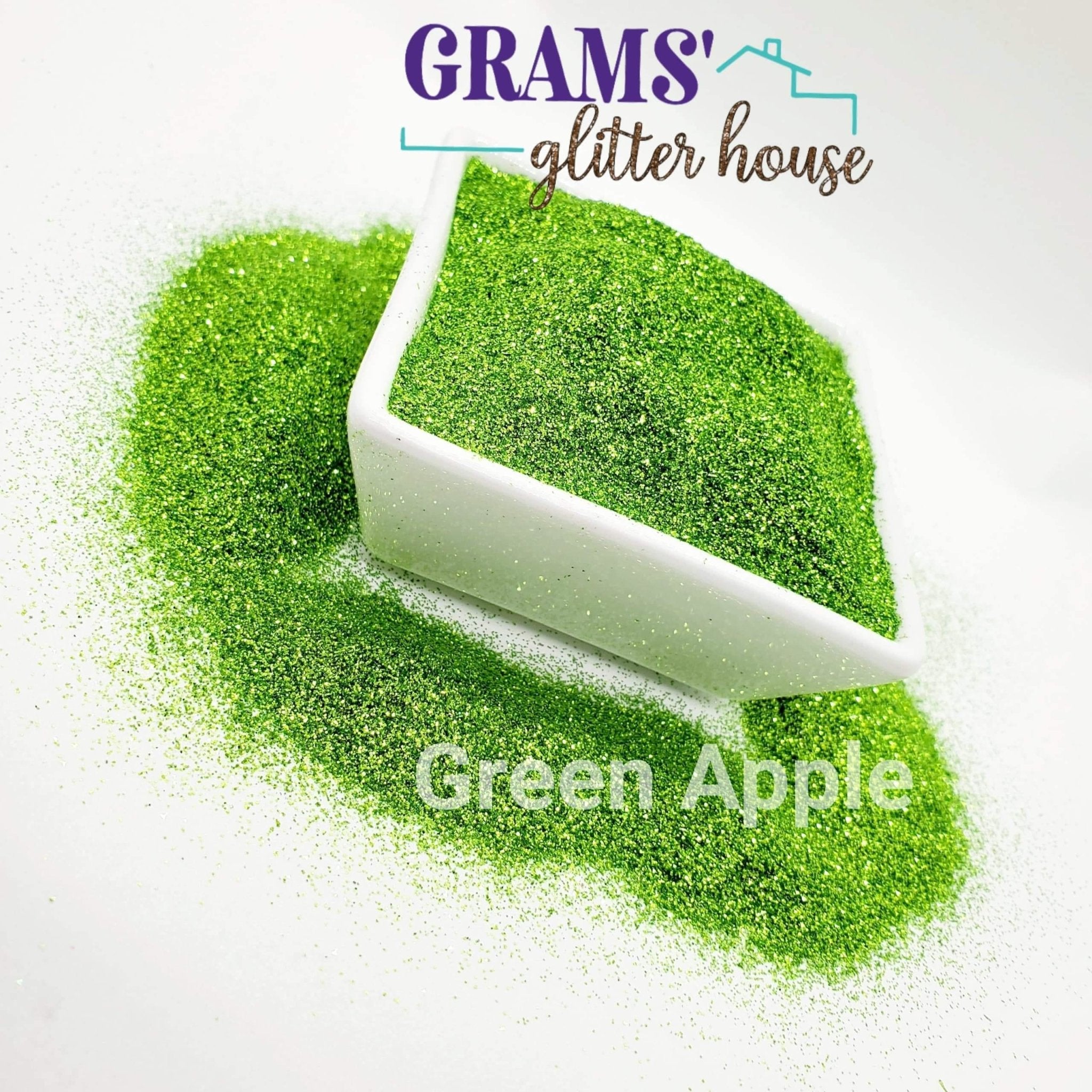 2 oz Grams' Glitter House Green Apple Polyester Glitter