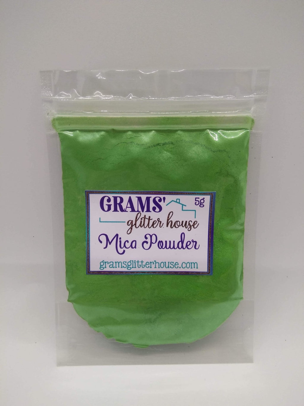 Green Apple 2 Grams' Glitter House Green Apple Mica Powder Pigment