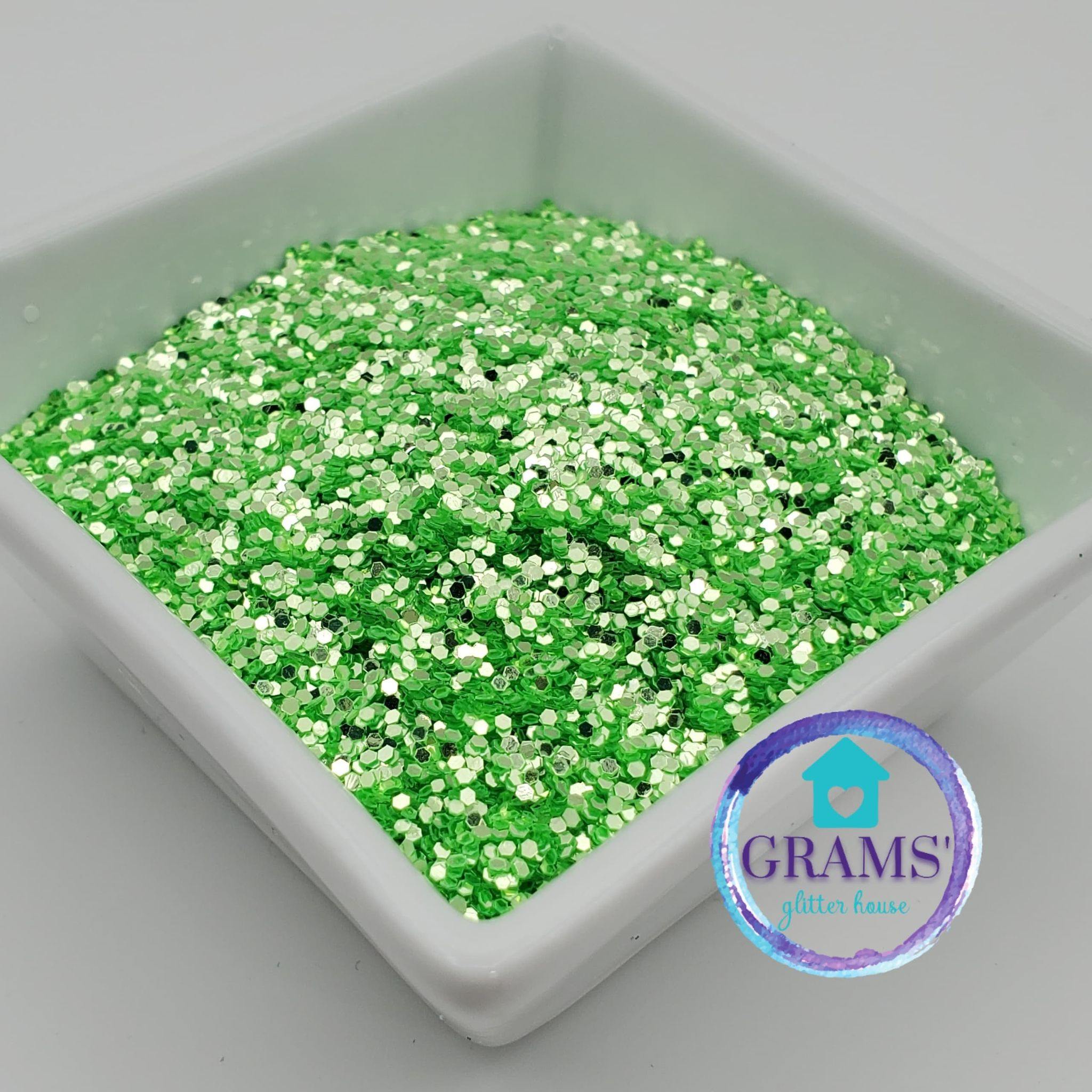 Grams' Glitter House Margarite Lime polyester glitter