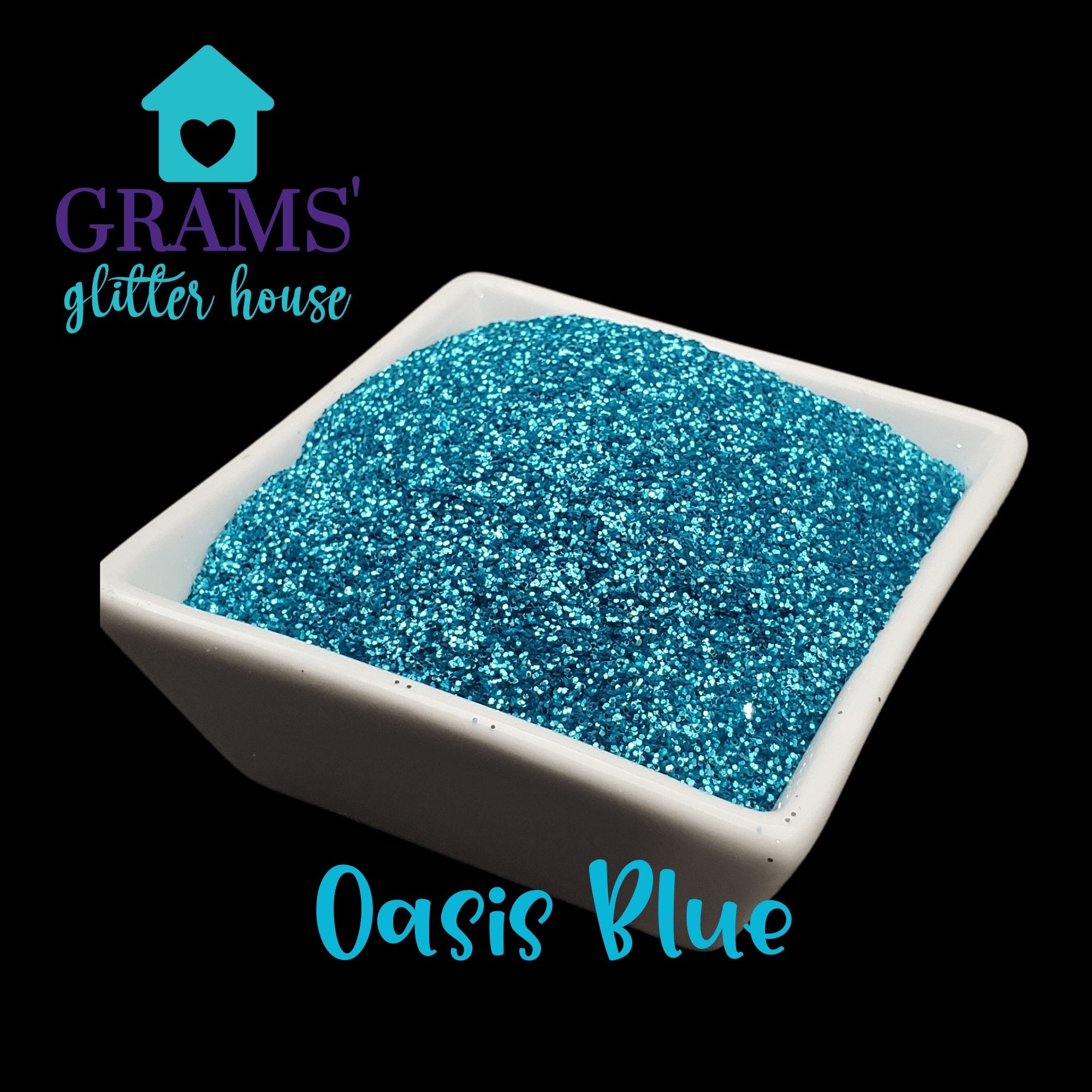 Grams' Glitter House Oasis Blue Polyester Glitter