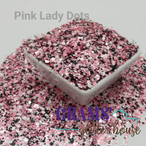 15 grams Grams' Glitter House Pink Lady Dots Polyester Glitter