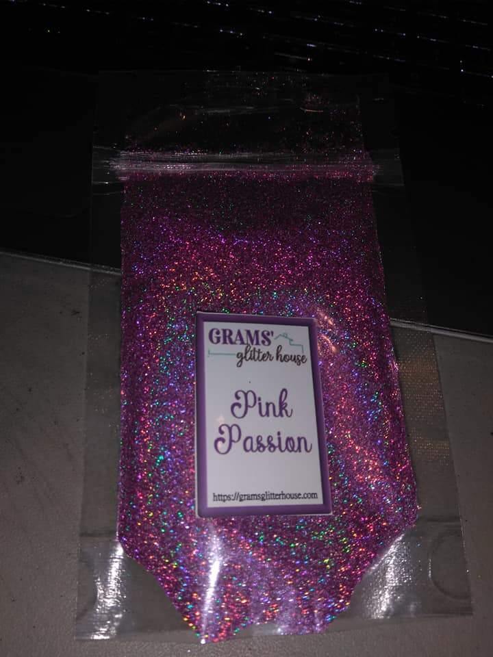 2 oz Grams' Glitter House Pink Passion Polyester Glitter