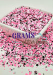 15 grams Grams' Glitter House Pink Poodle Dots Polyester Glitter