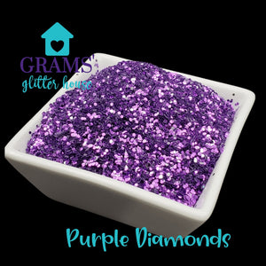 Grams' Glitter House Purple Diamonds Polyester Glitter