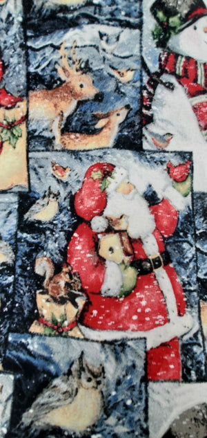 Grams' Glitter House Santa & Frosty Fabric Cut Fabric