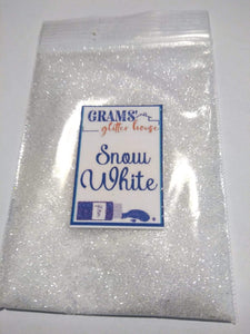 2 oz Grams' Glitter House Snow White | Metallic | True White | Fine Glitter Polyester Glitter