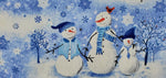Grams' Glitter House Snowman Family Fabric Cut Fabric
