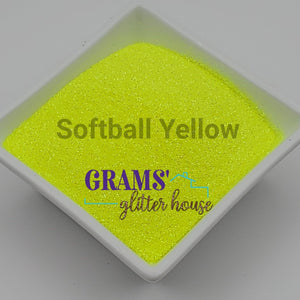 Grams' Glitter House Softball Yellow Polyester Glitter