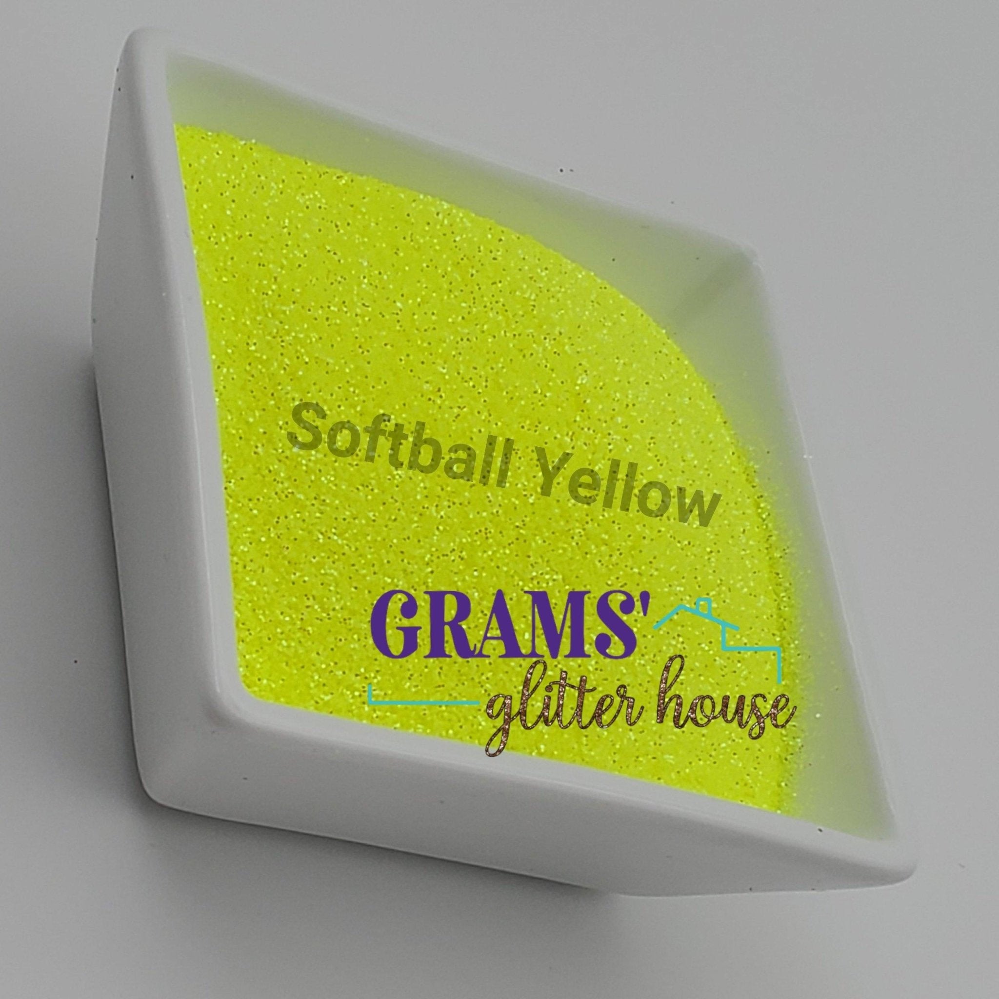 Grams' Glitter House Softball Yellow Polyester Glitter
