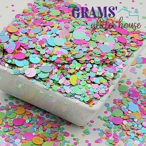 Grams' Glitter House Spring Dots | Holographic | Mix Dots Polyester Glitter