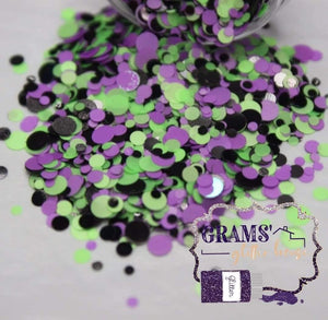 15 grams Grams' Glitter House Witches Brew Dots Polyester Glitter