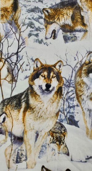 Grams' Glitter House Wolf Fabric Cut Fabric