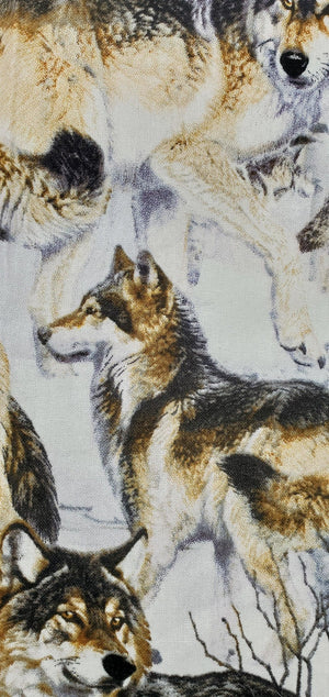 Grams' Glitter House Wolf Fabric Cut Fabric